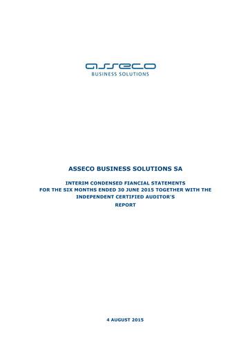 Thumbnail Asseco Business Solutions Half-year Report 2015-h1