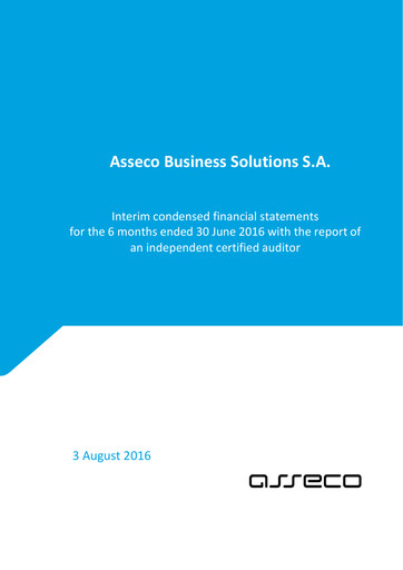 Thumbnail Asseco Business Solutions Half-year Report 2016-h1