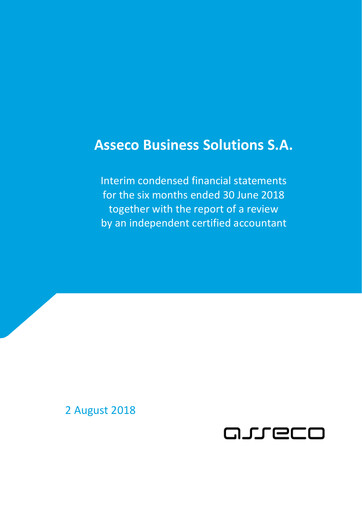 Thumbnail Asseco Business Solutions Half-year Report 2018-h1