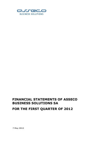 Thumbnail Asseco Business Solutions Quarterly Report 2012-q1