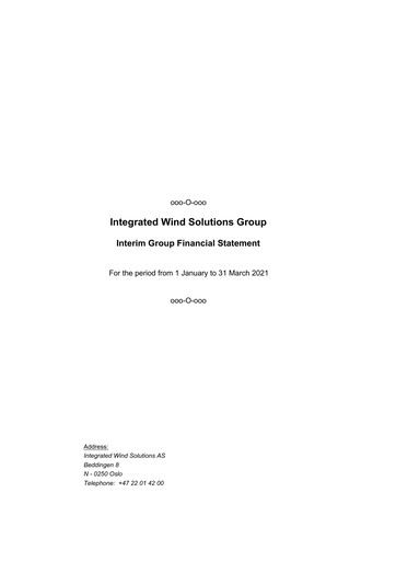 Thumbnail Integrated Wind Solutions Quarterly Report 2021-q1