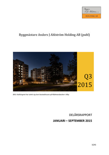 Thumbnail Byggmästare Anders J Ahlström Quarterly Report 2015-q3