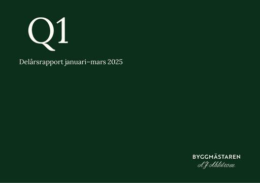 Thumbnail Byggmästare Anders J Ahlström Quarterly Report 2025-q1