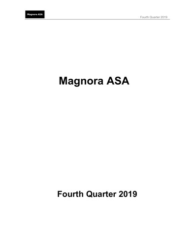 Thumbnail Magnora ASA Quarterly Report 2019-q4
