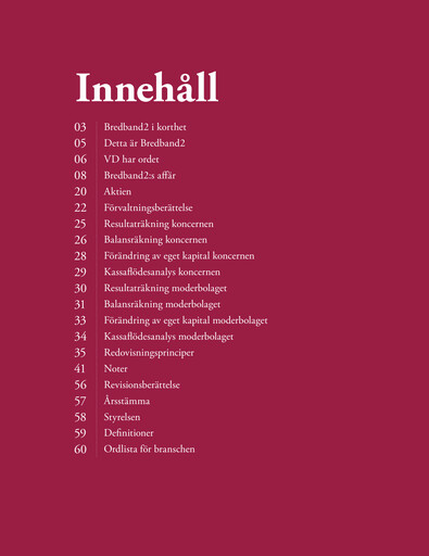 Thumbnail Bredband2 i Skandinavien AB Annual Report 2015