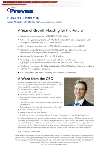 Thumbnail Prevas AB Financial Statement 2007
