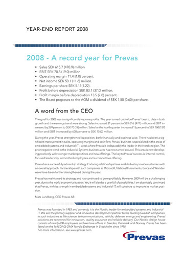 Thumbnail Prevas AB Financial Statement 2008