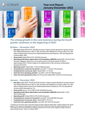 Thumbnail Genovis AB Quarterly Report 2022-q4