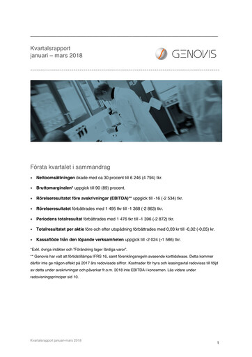 Thumbnail Genovis AB Quarterly Report 2018-q1