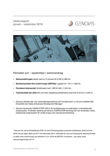 Thumbnail Genovis AB Quarterly Report 2018-q3
