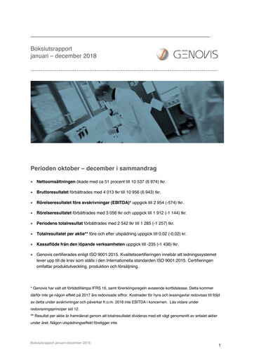 Thumbnail Genovis AB Quarterly Report 2018-q4