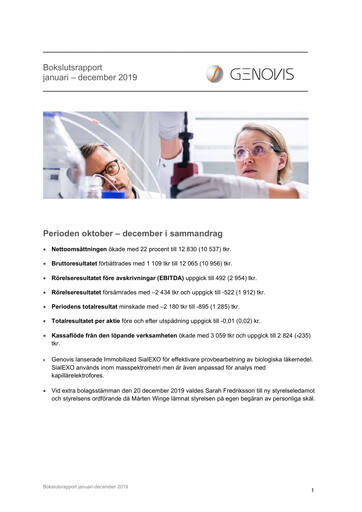 Thumbnail Genovis AB Quarterly Report 2019-q4