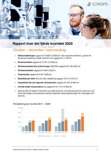 Thumbnail Genovis AB Quarterly Report 2020-q4