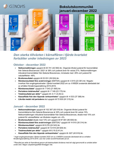 Thumbnail Genovis AB Quarterly Report 2022-q4