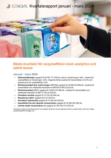 Thumbnail Genovis AB Quarterly Report 2024-q1