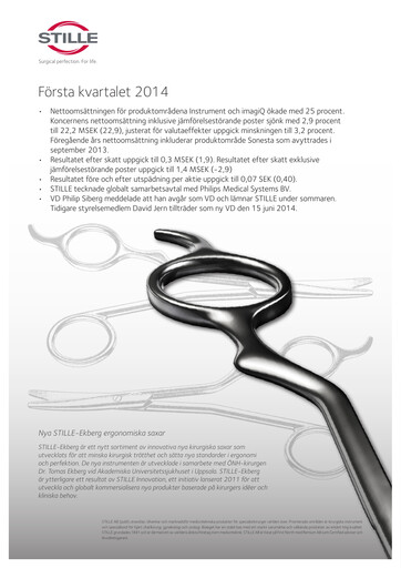 Thumbnail Stille AB Quarterly Report 2014-q1