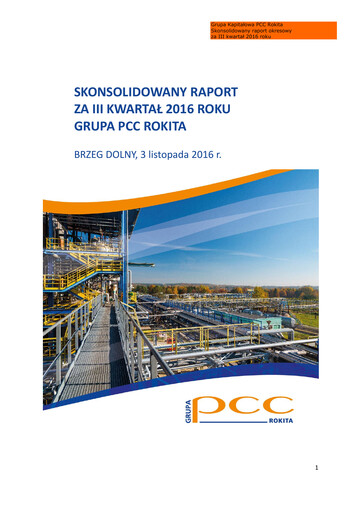 Miniature PCC Rokita Rapport trimestriel 2016-q3