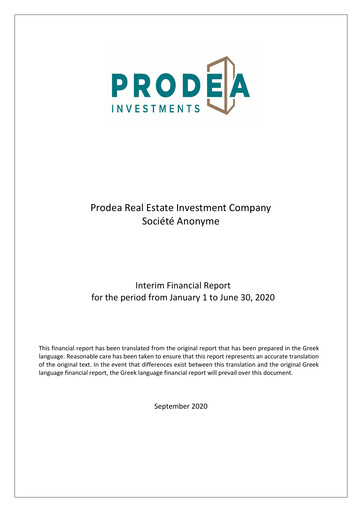 Thumbnail Prodea Real Estate Investment Company Financial Statement 2020-h1