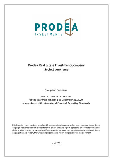 Thumbnail Prodea Real Estate Investment Company Financial Statement 2020