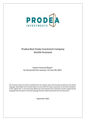 Thumbnail Prodea Real Estate Investment Company Financial Statement 2021-h1