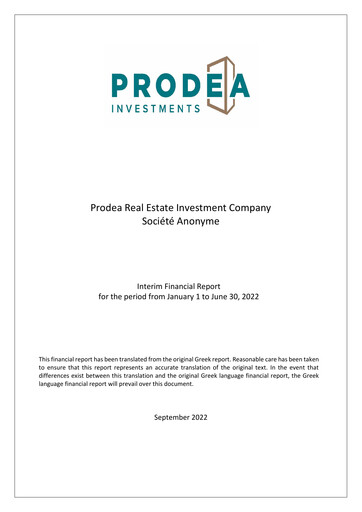 Thumbnail Prodea Real Estate Investment Company Financial Statement 2022-h1