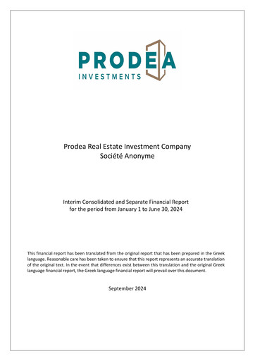 Thumbnail Prodea Real Estate Investment Company Financial Statement 2024-h1