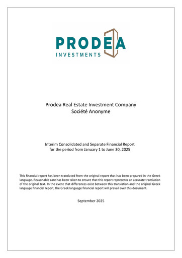 Thumbnail Prodea Real Estate Investment Company Financial Statement 2025-h1