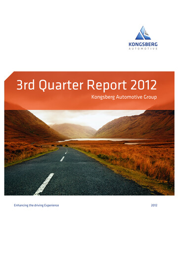 Thumbnail Kongsberg Automotive ASA Quarterly Report 2012-q3