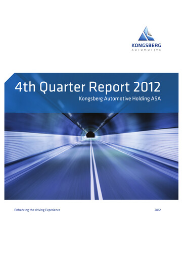 Thumbnail Kongsberg Automotive ASA Quarterly Report 2012-q4