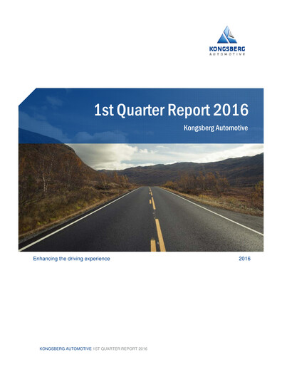 Thumbnail Kongsberg Automotive ASA Quarterly Report 2016-q1