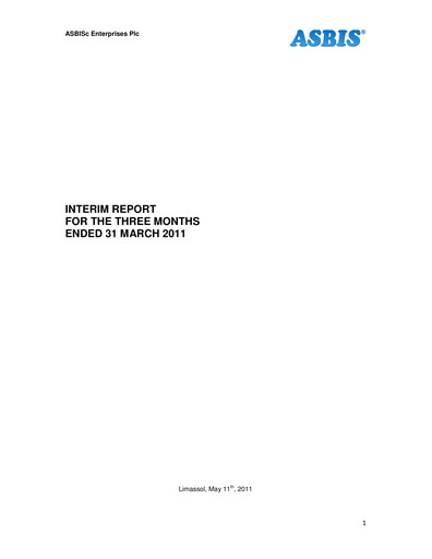 Miniature ASBISc Enterprises Rapport trimestriel 2011-q1