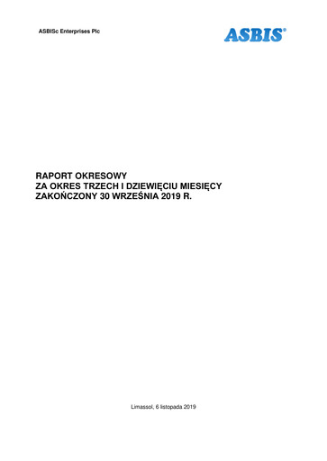 Miniature ASBISc Enterprises Rapport trimestriel 2019-q3
