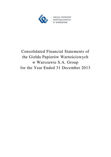 Thumbnail Gielda Papierów Wartosciowych w Warszawie Financial Statement 2013
