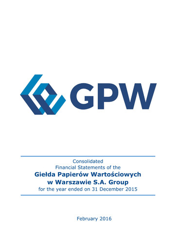 Thumbnail Gielda Papierów Wartosciowych w Warszawie Financial Statement 2015