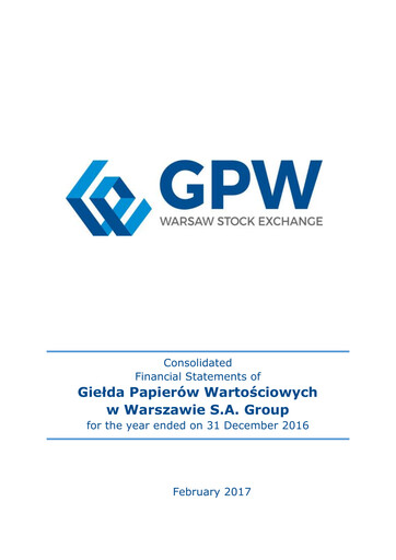 Thumbnail Gielda Papierów Wartosciowych w Warszawie Financial Statement 2016