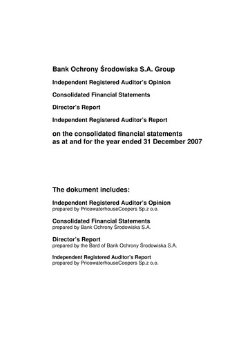 Thumbnail Bank Ochrony Srodowiska Financial Statement 2007