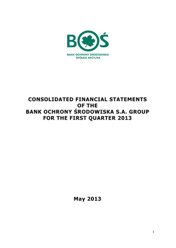 Thumbnail Bank Ochrony Srodowiska Quarterly Report 2013-q1