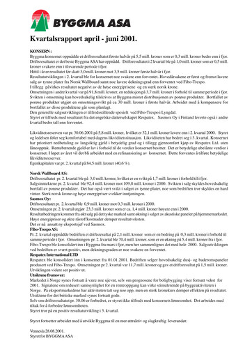 Thumbnail Byggma ASA Quarterly Report 2001-q2