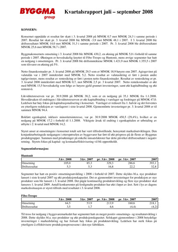 Thumbnail Byggma ASA Quarterly Report 2008-q3