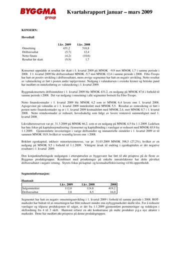 Thumbnail Byggma ASA Quarterly Report 2009-q1