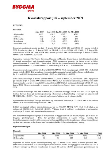 Thumbnail Byggma ASA Quarterly Report 2009-q3
