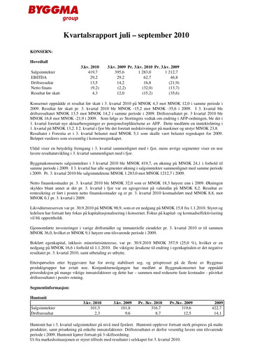 Thumbnail Byggma ASA Quarterly Report 2010-q3