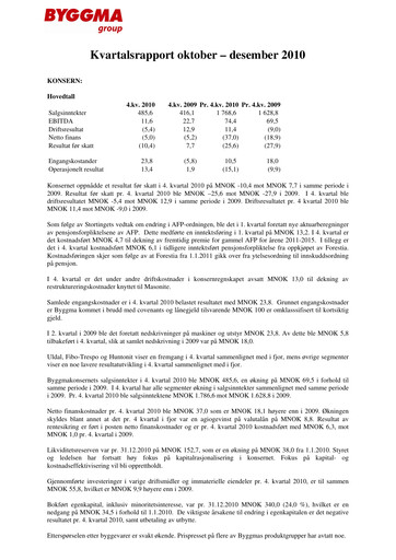 Thumbnail Byggma ASA Quarterly Report 2010-q4