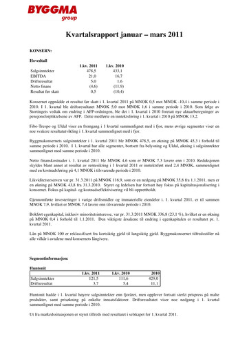 Thumbnail Byggma ASA Quarterly Report 2011-q1
