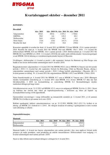 Thumbnail Byggma ASA Quarterly Report 2011-q4