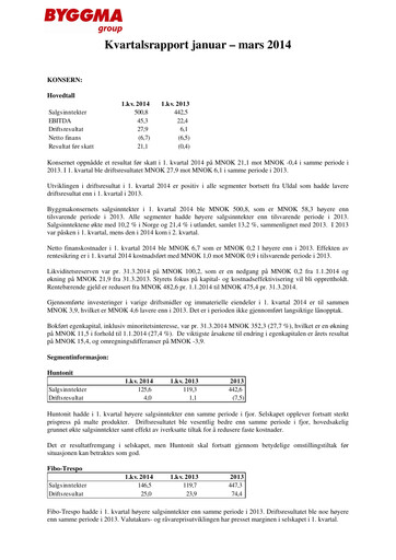 Thumbnail Byggma ASA Quarterly Report 2014-q1