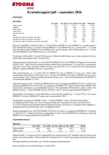 Thumbnail Byggma ASA Quarterly Report 2016-q3