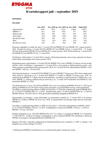 Thumbnail Byggma ASA Quarterly Report 2019-q3