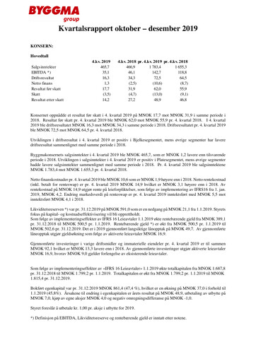 Thumbnail Byggma ASA Quarterly Report 2019-q4