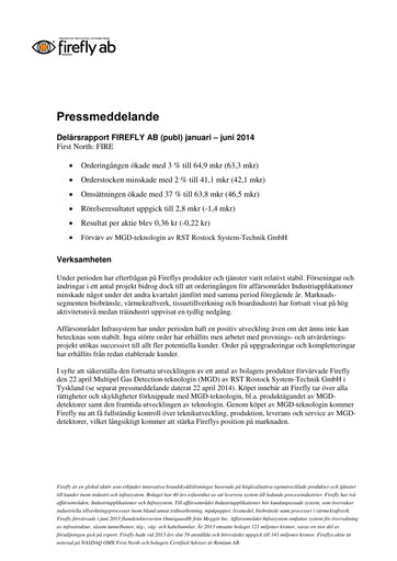 Thumbnail Firefly AB Half-year Report 2014-h1